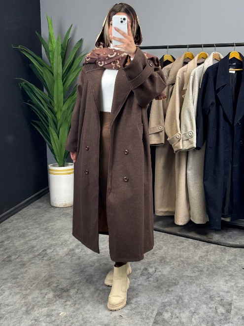 پالتو بلند قهوه ای