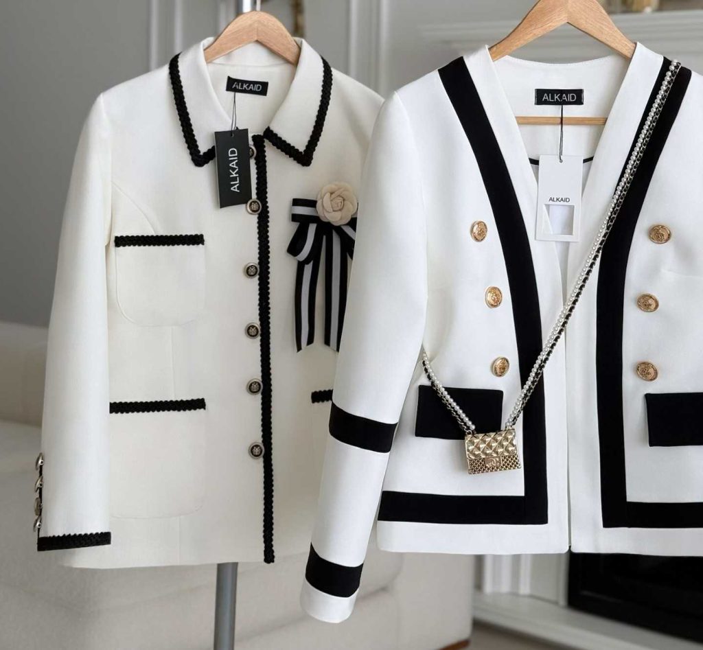 مدل کت شنل سفید مشکی